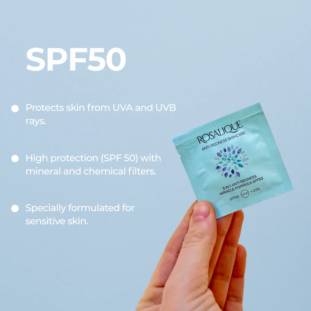 Rosalique 3 in 1 Anti-Redness Miracle Formula SPF50 Sample 3ml - Image 8